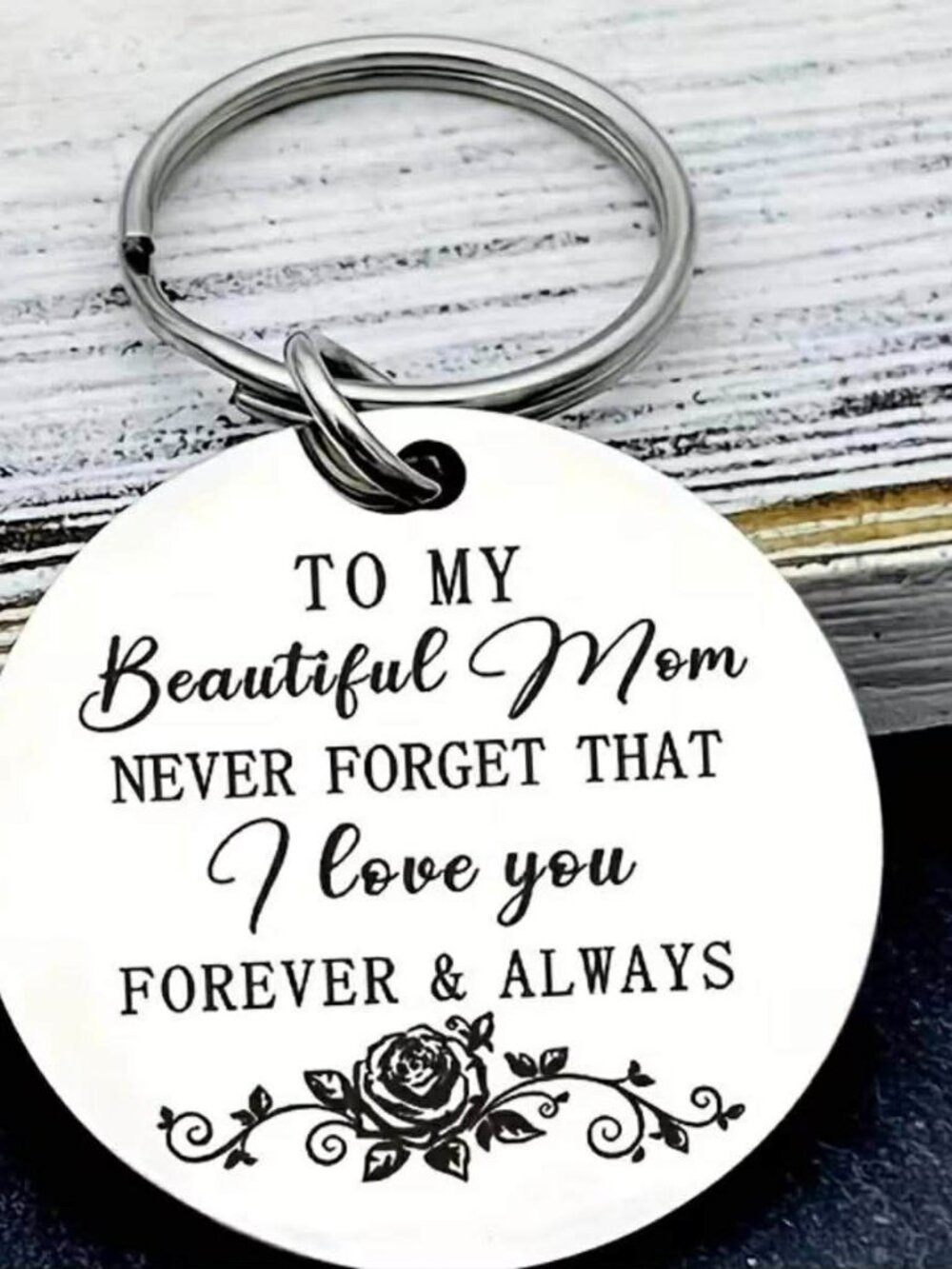 Stainless Steel Keychain for Mom
